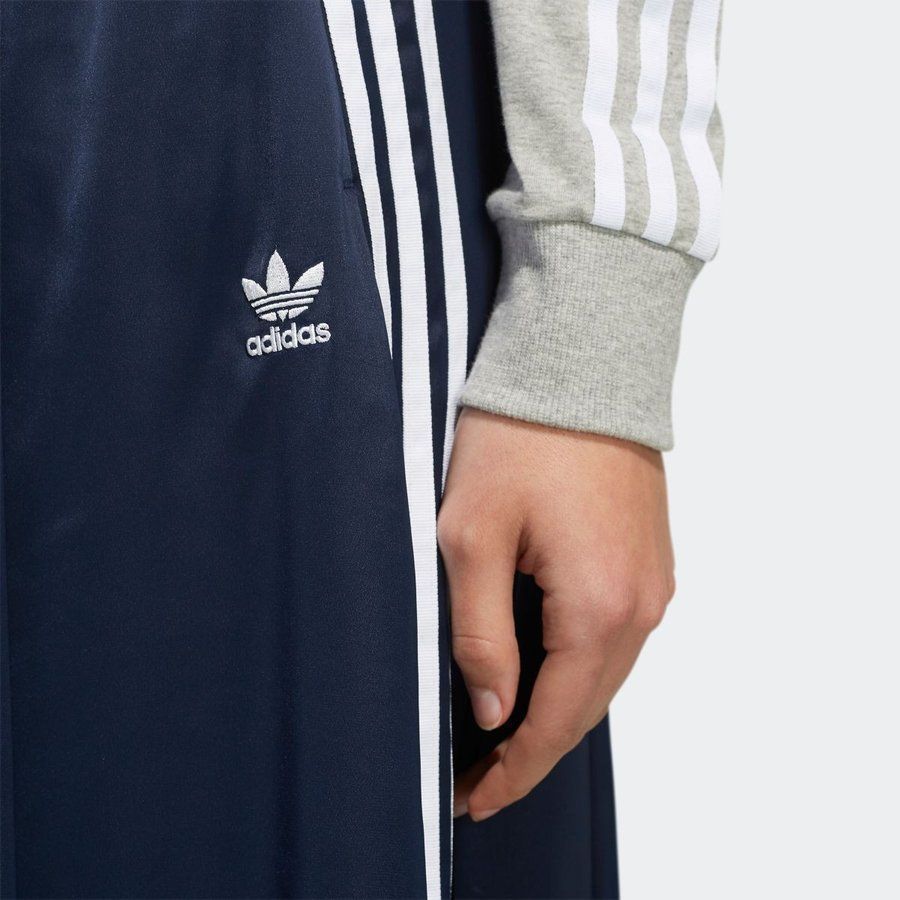 ★アディダス オリジナルス adidas お洒落 訳あり レディース ロング サテンスカート ロングスカート 紺 XXL[BFL0045-XOT] 四 零★QWER_画像7