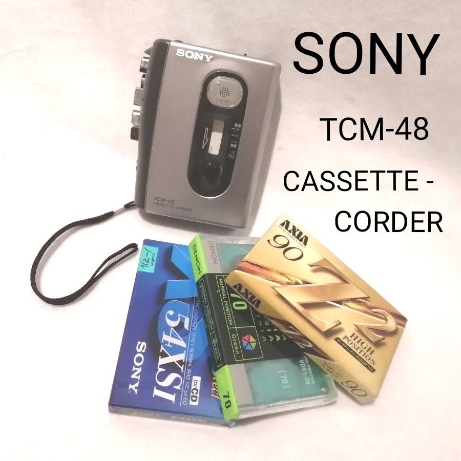 SONY ソニー TCM-48 CASSETTE-CORDER カセットテープレコーダー  未開封カセットテープ付