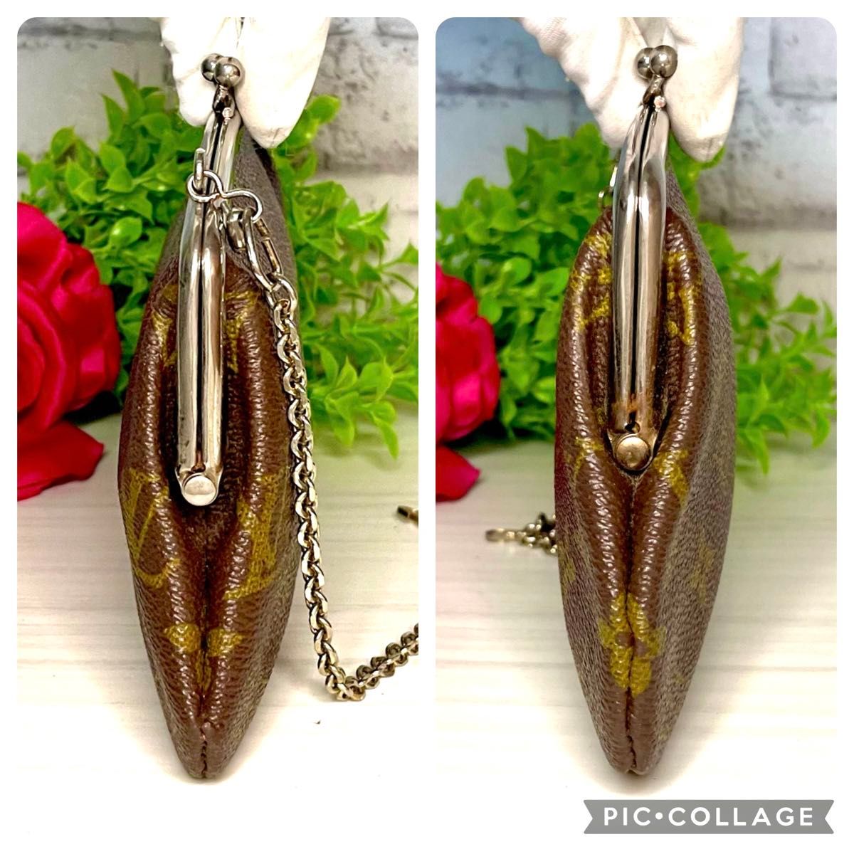 極美品 ルイヴィトン モノグラム がま口 ポーチ USA バケット 極美品 ルイヴィトン モノグラム がま口 ポーチ USA バケット