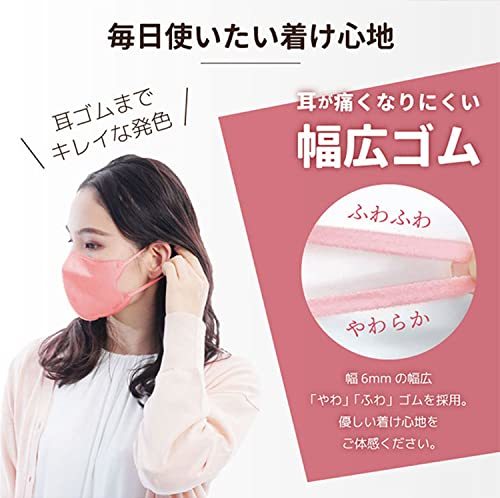 iSDG 医食同源ドットコム 立体型スパンレース不織布カラーマスク SPUN MASK (スパンマスク) 個包装 30枚入り コーラルピンク_画像5