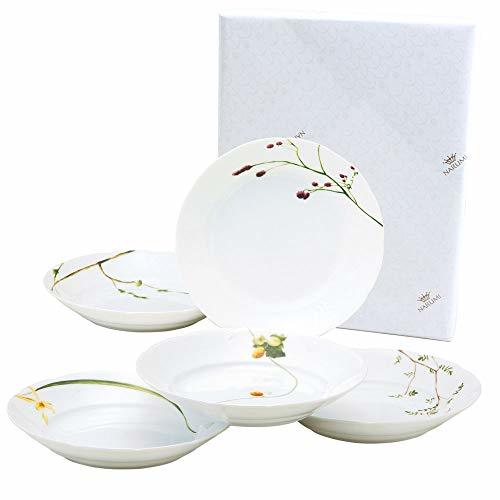 NARUMI( Narumi ) plate тарелка комплект . цветок календарь (. - ....) диаметр 21cm зеленый цветочный принт 5 рисунок комплект симпатичный карри тарелка макароны тарелка .