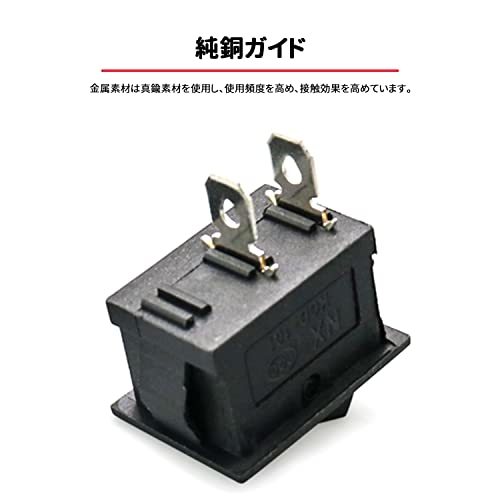 ZHEJIA DC AC ロッカースイッチ 【10個セット/２５０V/６A、125V / 10A】オン/オフボートロッカースイッチ 自動車用オー_画像6