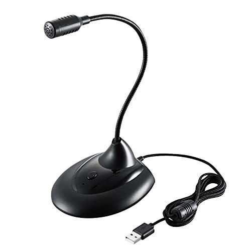  Elecom PC mice stand Mike USB flexible arm mute button attaching LED installing black HS-MC07UBK