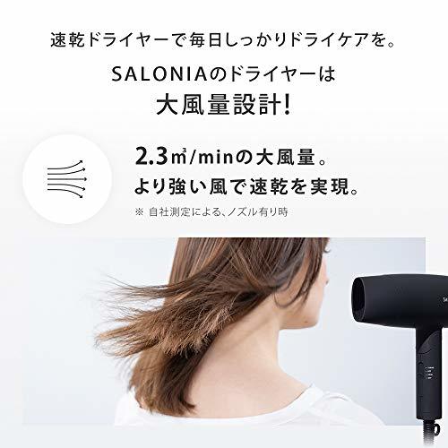 SALONIA サロニア スピーディーイオンドライヤー グレー ヘアドライヤー 大風量 速乾 マイナスイオン コンパクト 軽量 SL-013GR_画像6