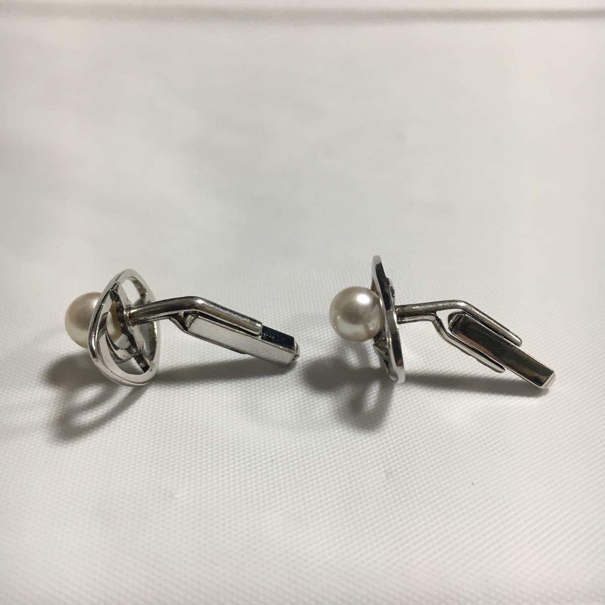 手入れ済み 希少 レア MIKIMOTO ミキモトパール カフス シルバー アクセサリー_画像7