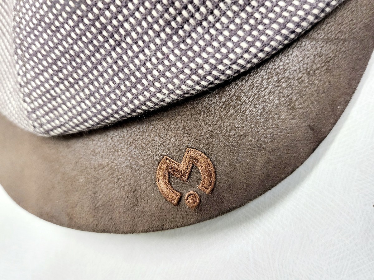 Mila schon　ミラショーン　ハンチング ハンチング帽 ヘリンボーン スエード 平織り 8方型 日本製　中古　56.5cm_画像3
