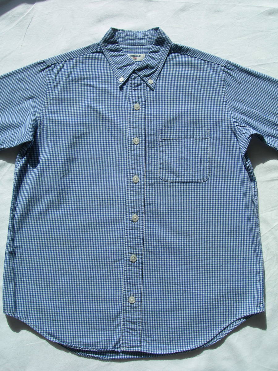 UNIQLO kid\'s short sleeves shirt ( check ) size 140