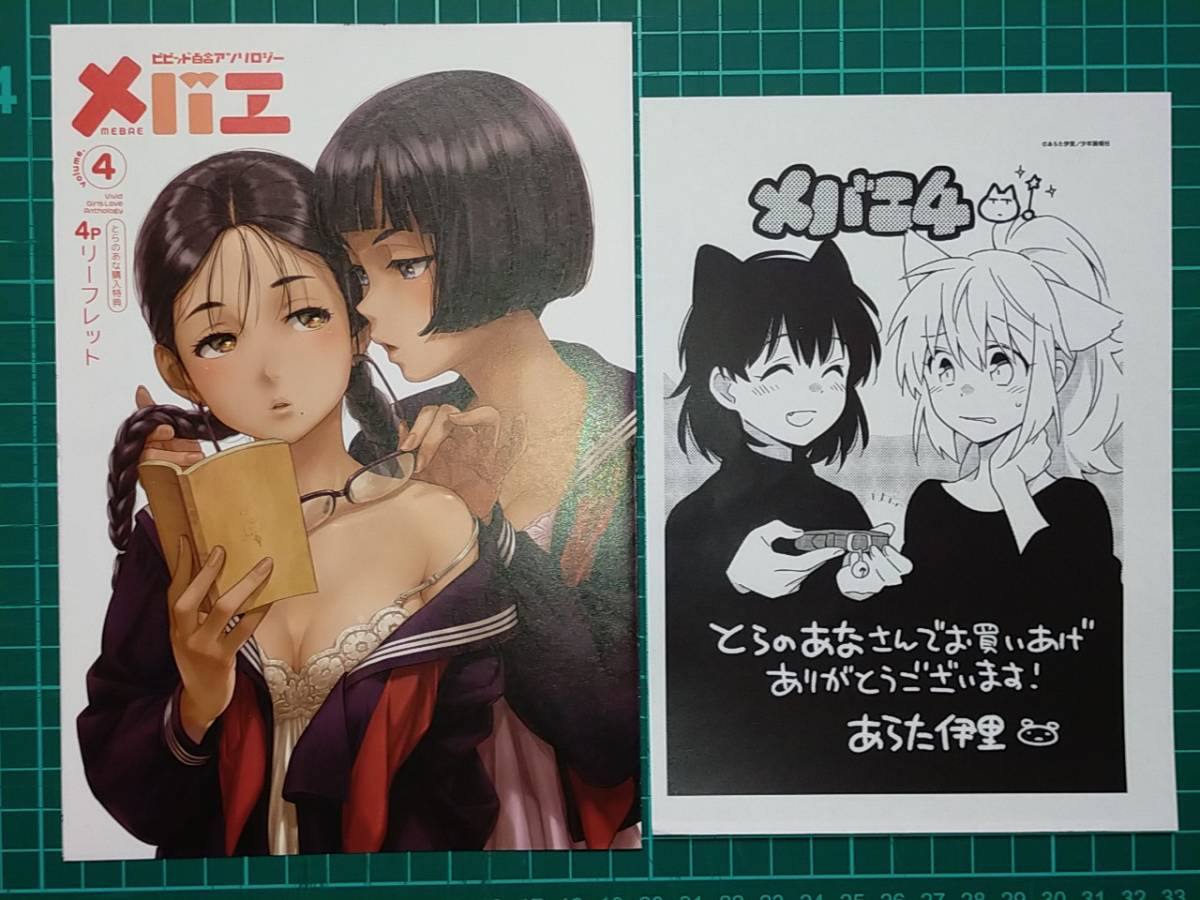 メバエ vol4　とらのあな特典4Pリーフレット・イラストペーパー　鳴子ハナハル オジロマコト　あらた伊里　BK11_画像1