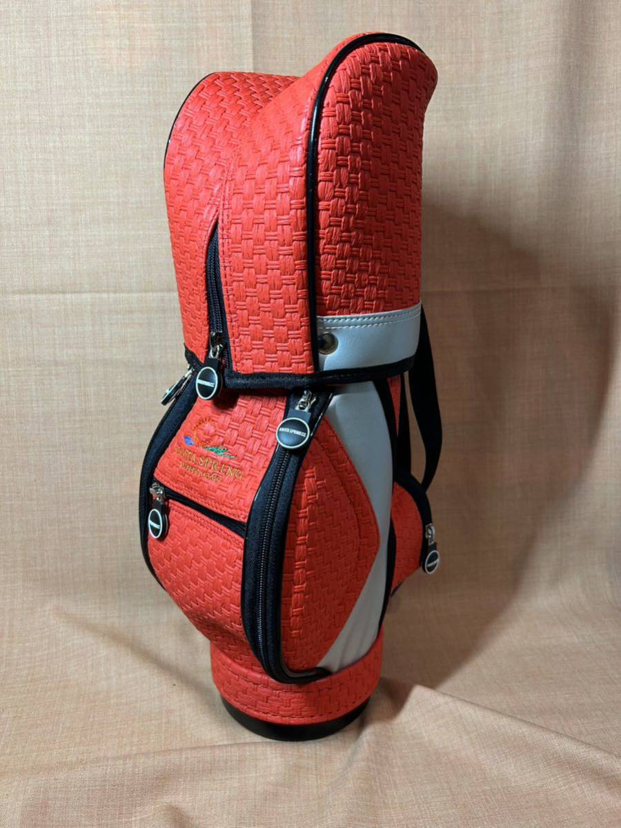 【未使用品】AMATA SPRING CC アマタスプリング カントリークラブ Mini Golf Bag ミニキャディバッグ型 カートバッグ 赤x黒x銀 保冷仕様の画像1