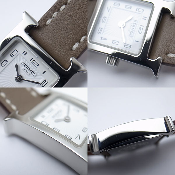 【 зеленый ... качество ...】 Hermes  H часы    mini  HH1.110 ... замена  ... браслет    женский  часы  【 подержанный товар 】