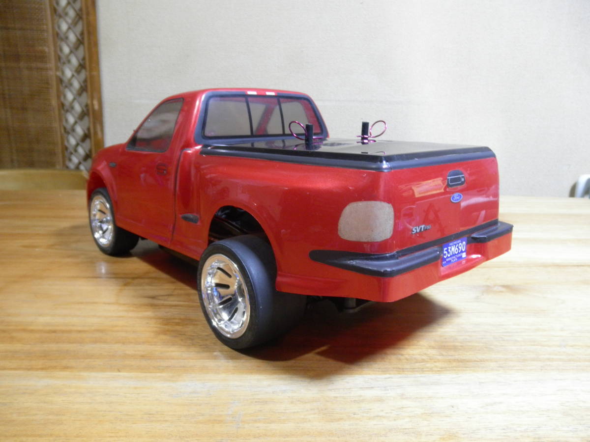 ☆タミヤ♪1/10 TT-02♪フォード F150 SVT ピックアップトラック◇サンワメカ◆即走行可 動作確認済♪取説付属(コピー)★_画像3