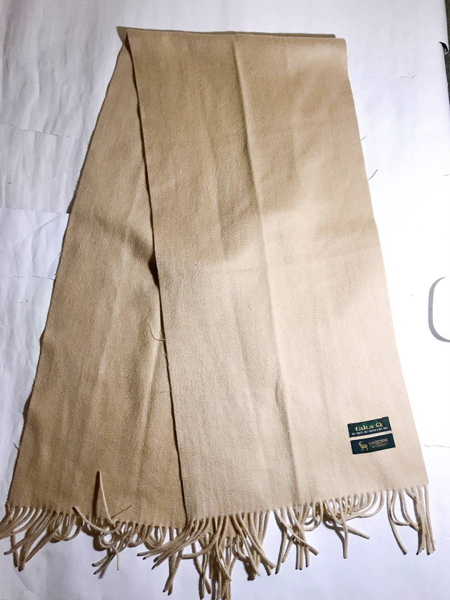 送料込☆taka-Q/タカキュー☆マフラー CASHMERE 100% カシミヤ カシミア☆USED品_画像3