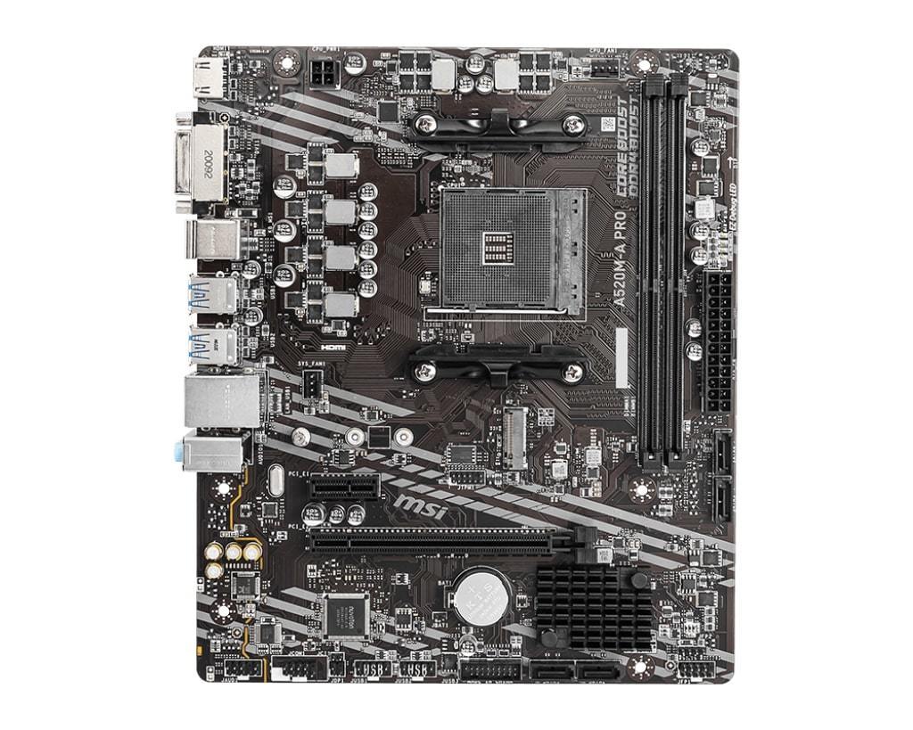 MSI A520M-A PRO AM4 AMD A520 SATA 6Gb/s USB 3.0 Micro ATX AMD Motherboard_画像1