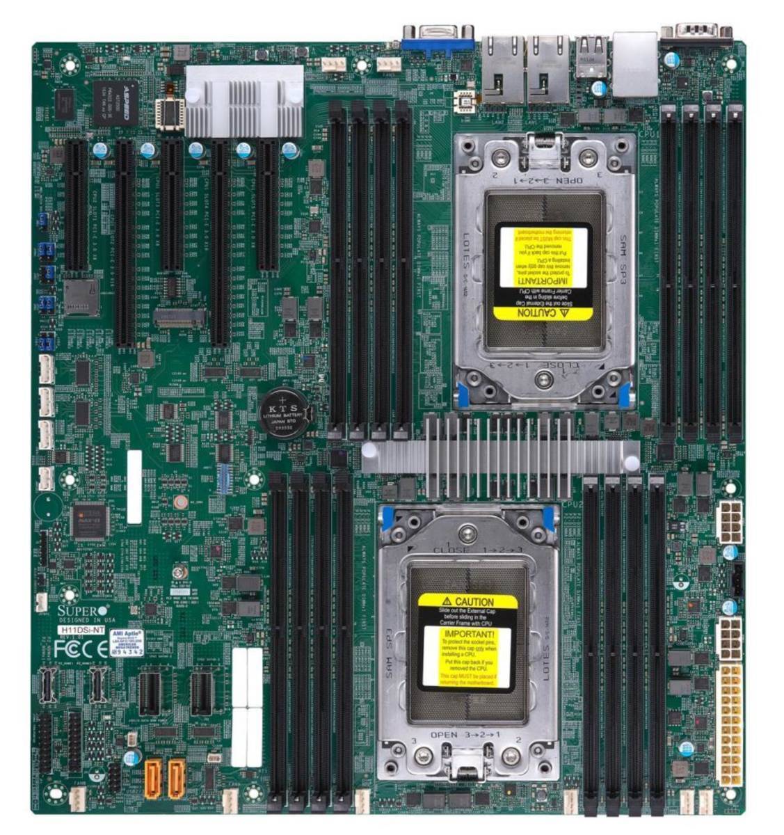 Supermicro H11DSi-NT Dual AMD EPYC 7001/7002 series Processors E-ATX Motherboard_画像1