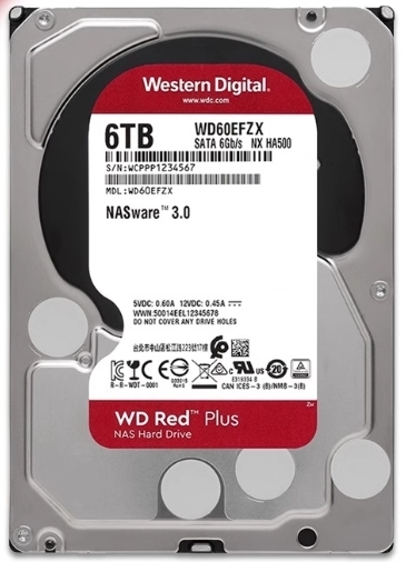 HDD Western Digital WD60EFRX 6TB 3.5インチ 5400rpm HDD 6Gb/s SATA3 SATA 中古_画像1