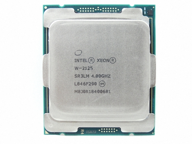 Intel Xeon W-2125 SR3LM 4C 4GHz 4.5GHz 8.25MB 120W LGA2066 DDR4-2666_画像1