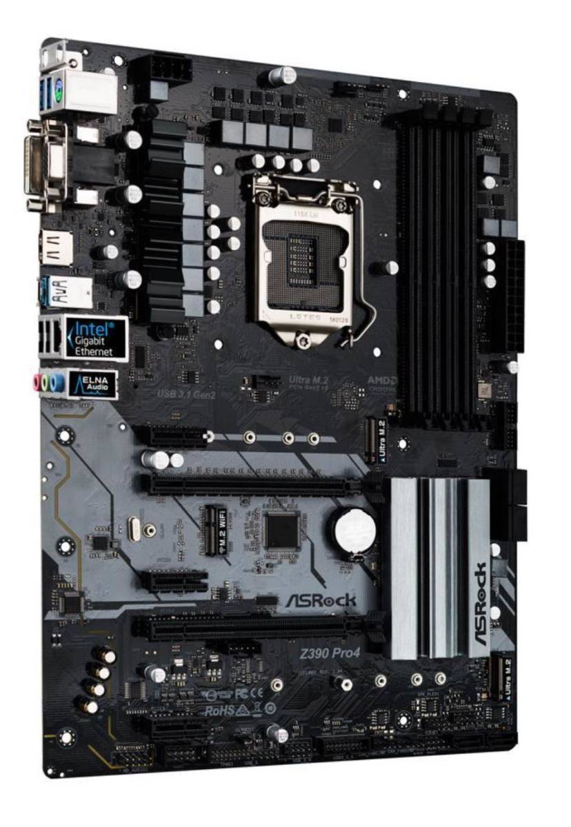 ASRock Z390 PRO4 LGA 1151 (300 Series) Intel Z390 SATA 6Gb/s ATX Intel Motherboard_画像1