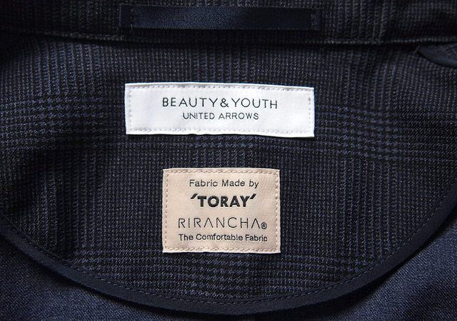 ●BEAUTY&YOUTH UNITED ARROWS ビューティ&ユース ユナイテッドアローズ ストレッチ 2B ジャケット L TORAY RIRANCHA生地 グレンチェック_画像6