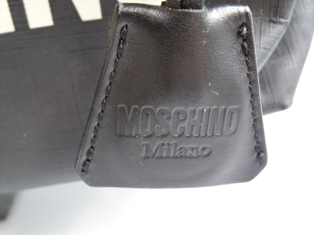 15488d MOSCHINO モスキーノ リュックサック バックパック PVC テディベア W29×H39×D13cm_画像8