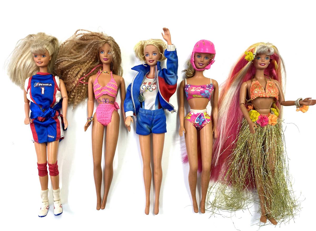 【 Barbie 】 バービー人形 マテル社 昭和レトロ 当時物 ビンテージ ドレス 1966年/2体 1993年/3体 合計５体まとめ売り_画像2