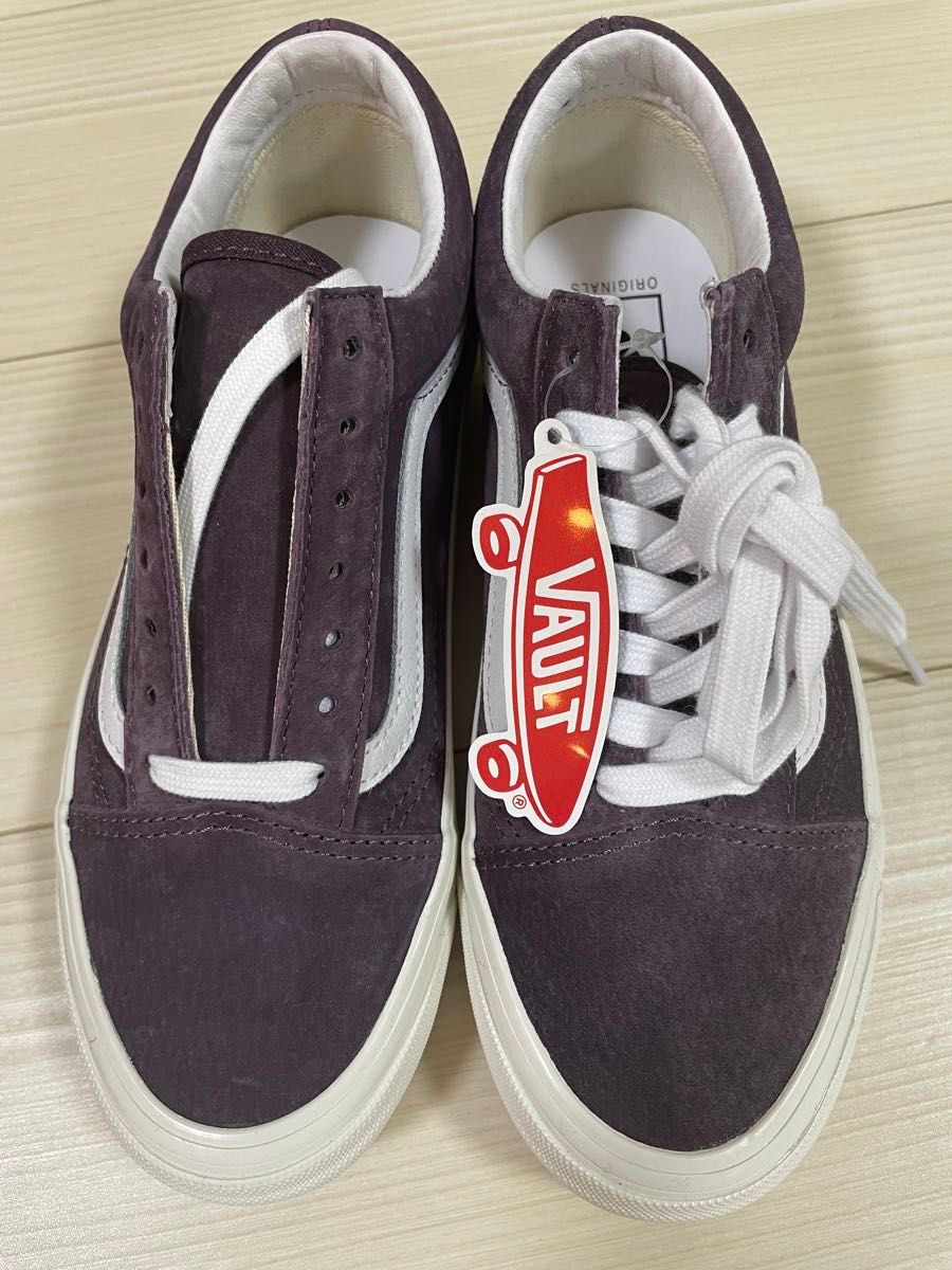 新品未使用  VANS  バンズ  オールドスクール  VAULTライン 24.0cm スニーカー パープル  レザーソール