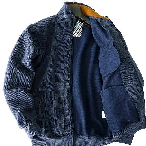 新品 ミエル 秋冬 裏暖 フリース ジャージー フルジップ ブルゾン L 紺 【TO22-1083_NAVY】 MIERU AVANT-GARDE メンズ トラックジャケット_画像4