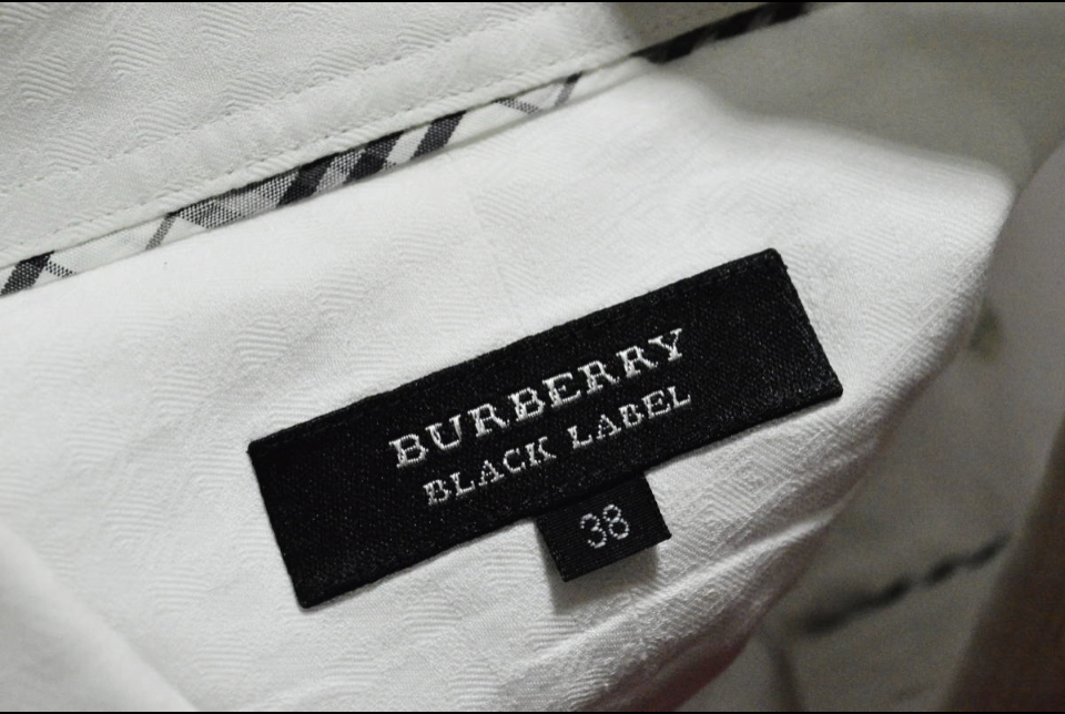 バーバリーBURBERRY BLACK LABEL シャツ 38 ホワイト 長袖 三陽商会_画像2