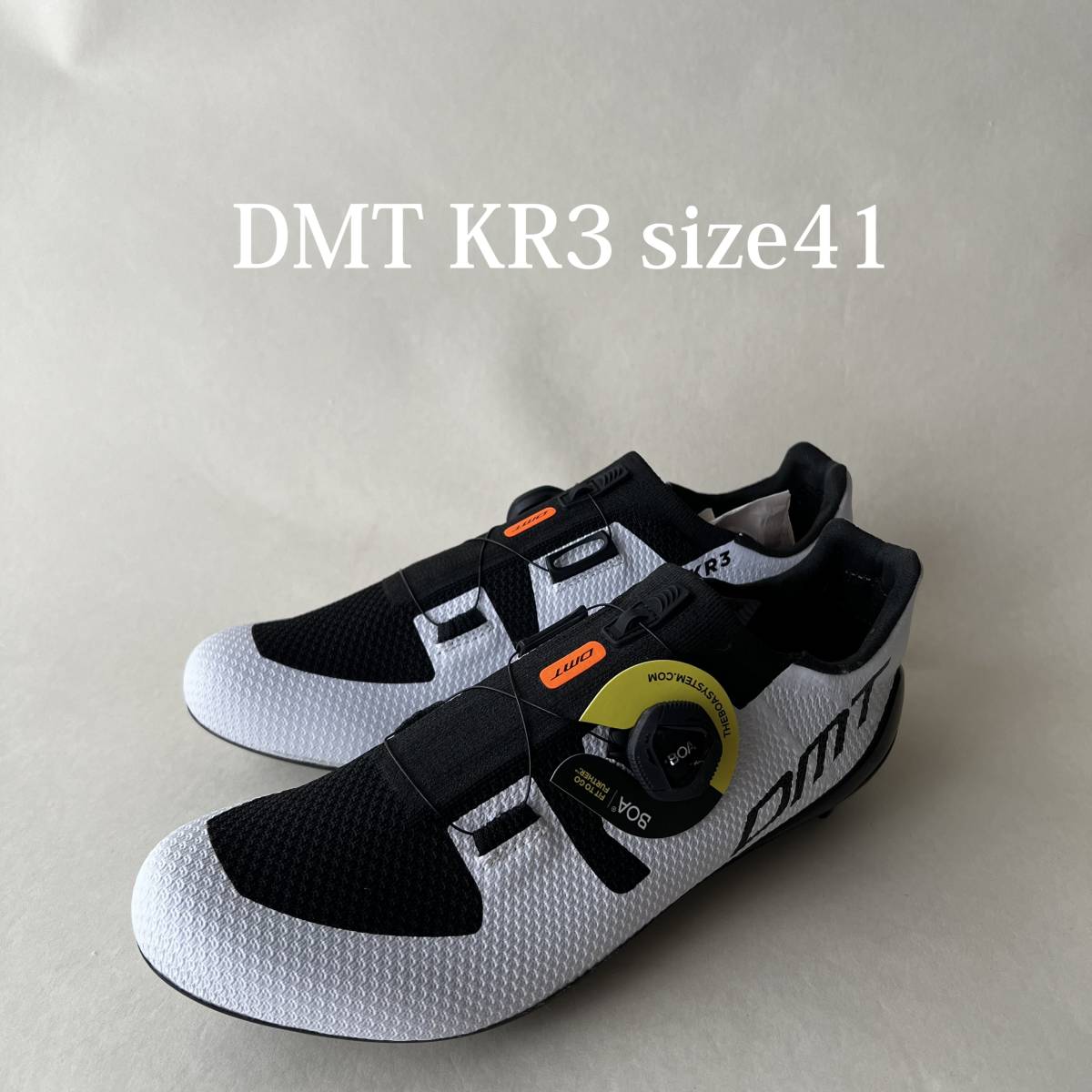 【店舗閉店在庫一掃SALE】新品 DMT KR3 ロードバイクシューズ ホワイト/ブラック サイズ41(26.38cm）【送料無料】