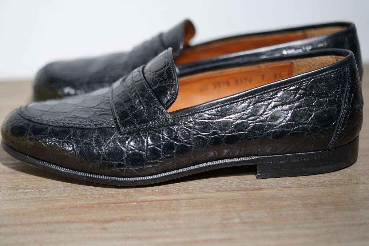 美品 本物 Ferragamo フェラガモ シューズ 靴 25.5cm 7EE 総クロコダイル スリッポン ビジネスシューズ ワニ革 メンズ イタリア製 美品 本物 Ferragamo フェラガモ シューズ 靴 25.5cm 7EE 総クロコダイル スリッポン ビジネスシューズ ワニ革 メンズ イタリア製