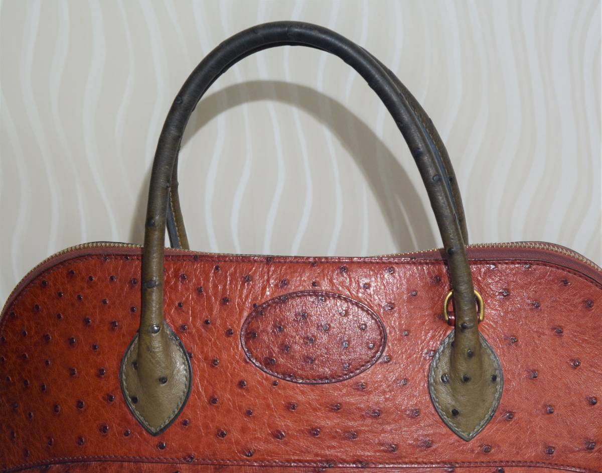 [ genuine article ] Hermes / McPherson / Ostrich Bolide bag 