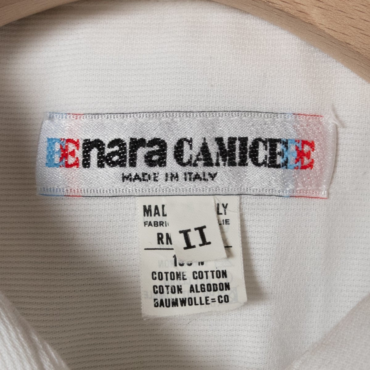 NARACAMICIE ナラカミーチェ リブコットンシャツ 袖レース 襟レース ホワイト 2 コットン 綿100％ イタリア製 パフスリーブ キレイめ 上品_画像2