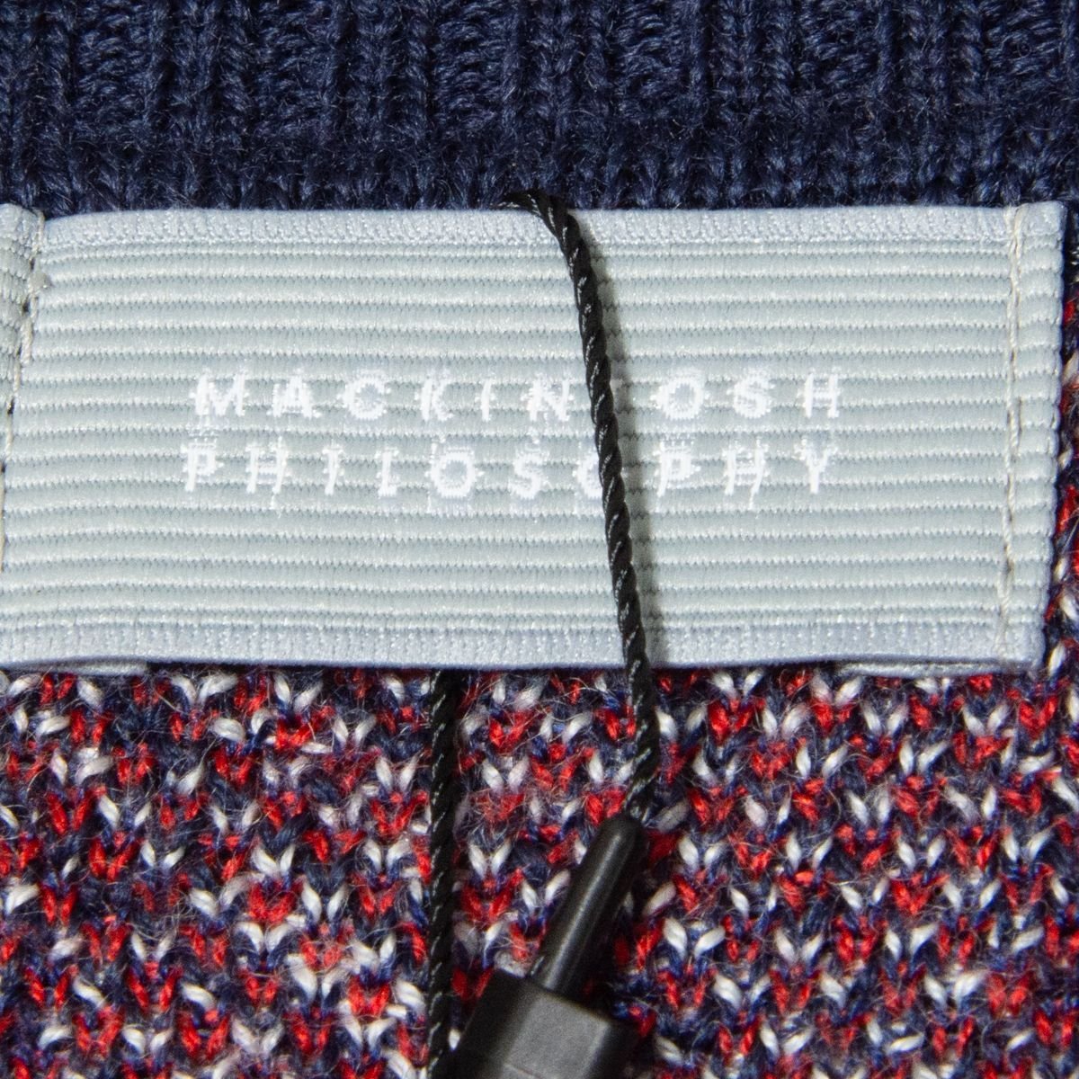 【1円スタート】未使用 MACKINTOSH PHILOSOPHY マッキントッシュフィロソフィー チェック柄長袖セーター ニット アクリルウール 紺×赤 2_画像5