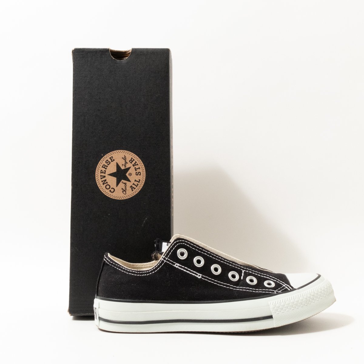 【1円スタート】CONVERSE コンバース ALL STAR オールスター SLIPⅢ ローカット スニーカー ブラック 黒 23.5cm レディース カジュアル 靴_画像1