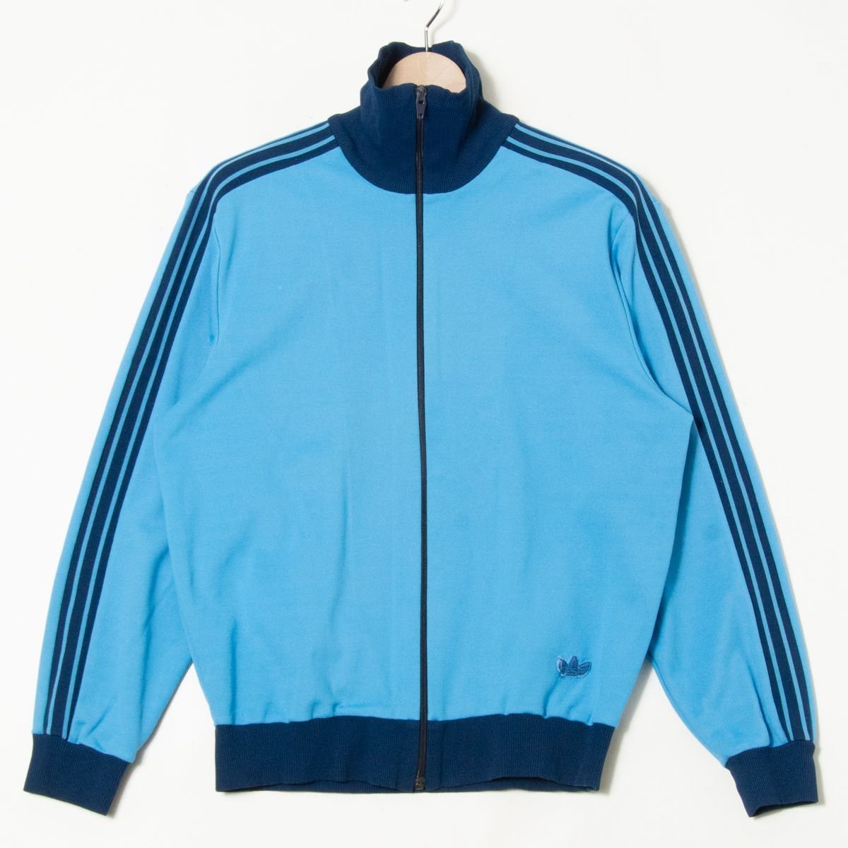 60年代～71年 adidas アディダス トラックジャケット サイズ３ 水色/スカイブルー ジップアップ ハイネック メンズ 古着 ヴィンテージ_画像1