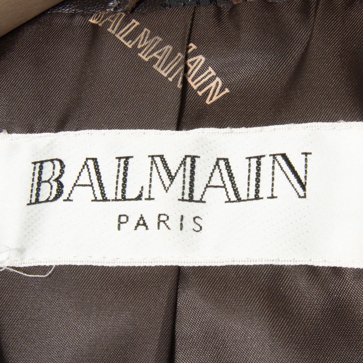 【1円スタート】BALMAIN バルマン テーラードカラーレザージャケット 革ジャン 羊革 本革 アウター ベーシック 茶色 ブラウン 9_画像8