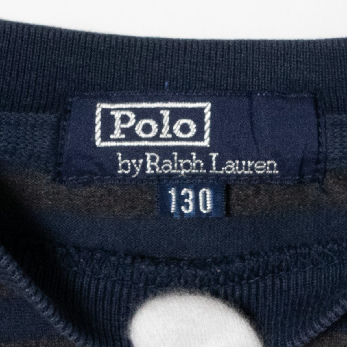 Polo by RalphLauren Polo bai Ralph Lauren Kids child clothes border cut and sewn 130 long sleeve navy × gray navy blue sleeve rib long T T-shirt spring 