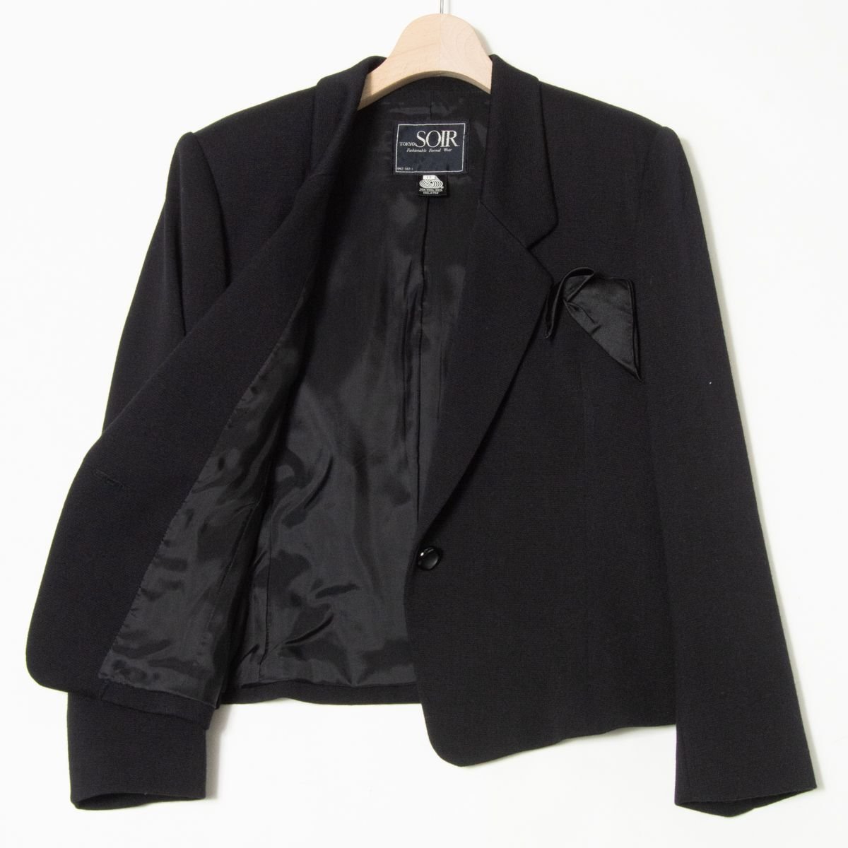 TOKYO SOIR Tokyo sowa-ru tailored jacket shoulder pad wool 100% formal party classical black black autumn winter 11 plain 