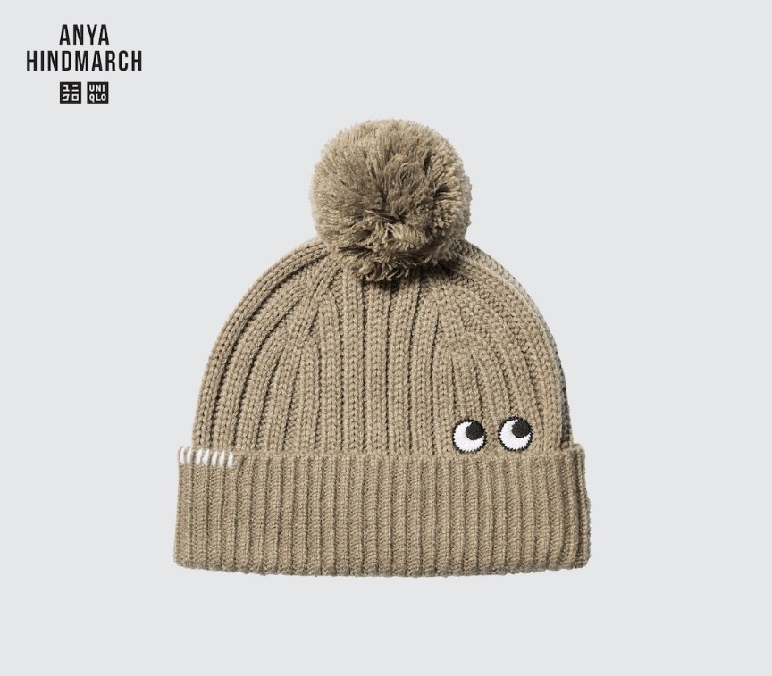 KIDS M/L Uniqlo Anya Hindmarch нагрев Tec вязаная шапка вязаная шапка шляпа бежевый ANYA HINDMARCH UNIQLO