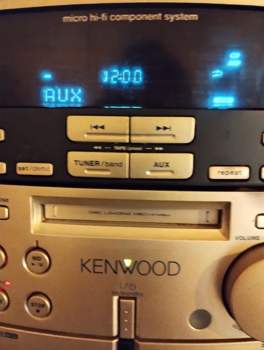  KENWOOD ケンウッド MD CD カセット　テープ　　コンポ システムコンポ スピーカーペア 通電、音確認　希少　ヴィンテージ　現状品　レア_画像3