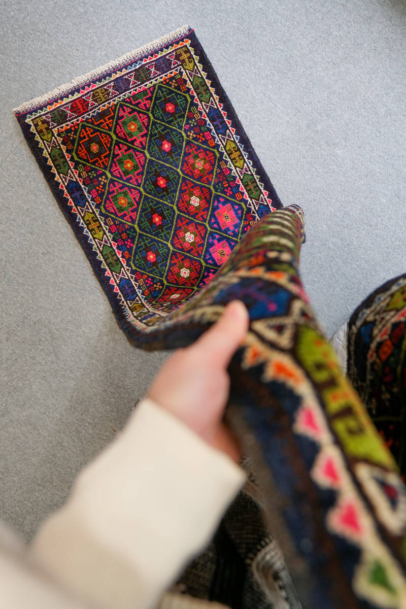 231×55cm　アフガニスタン手織り絨毯　ランナー_画像4