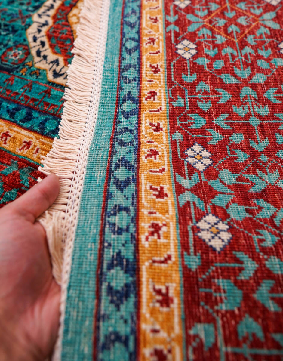 247×176cｍ【 アフガニスタン ガズニーウール手織り絨毯 】ペルシャ絨毯_画像7