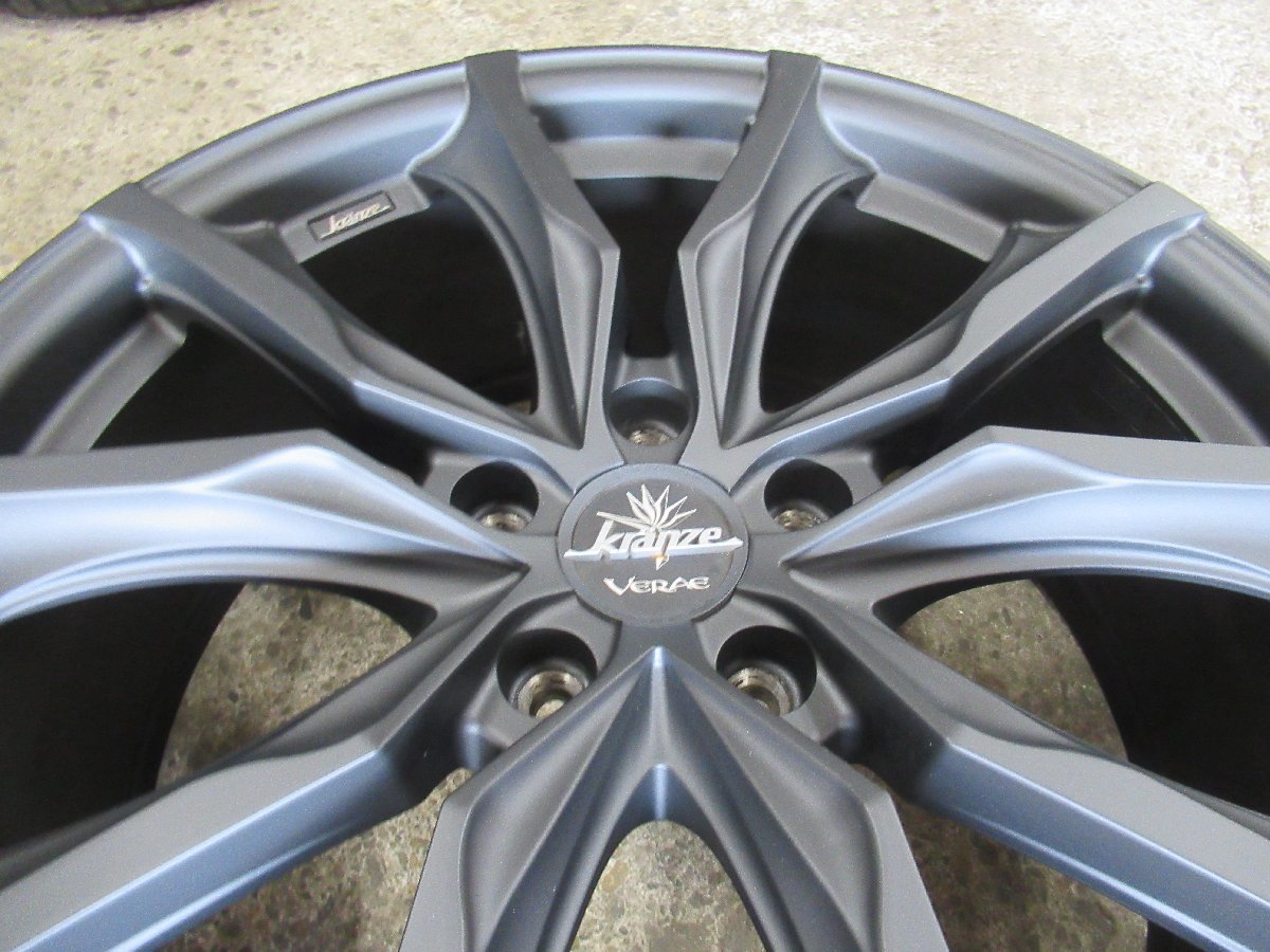 【Kranze VERAE】19X8J+48 5/114.3　【マッドブラック塗装】センターキャップ　エアーバルブ　Wede　Kranze専用パーツ揃い　美品　高品質_画像8