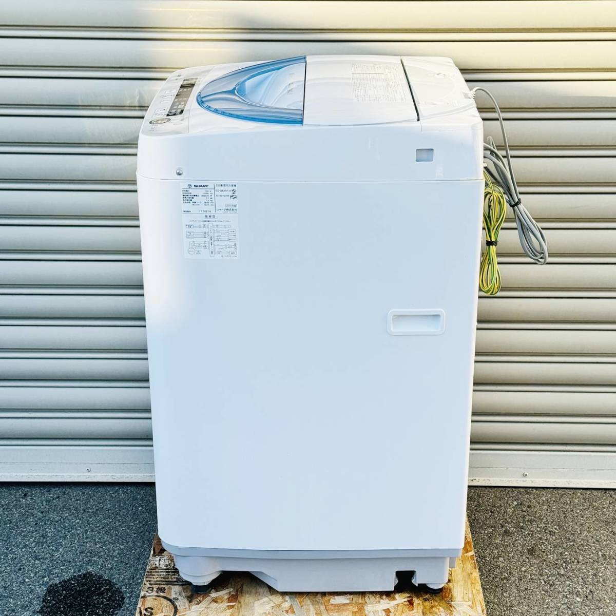 甲MJ17291　クリーニング済　動作確認済　2015年製　5.5㎏　シャープ　SHARP　全自動電気洗濯機　ES-GE55P-A　ホース付　ホワイト　白_画像6