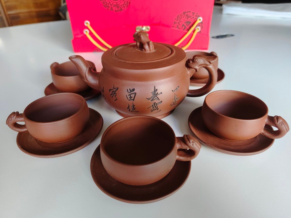 【新品】宜興紫砂茶具セット 紫砂朱泥高級茶壺 中華茶器 名器 紫砂 茶器 中国茶器 茶器セット 茶道具 急須