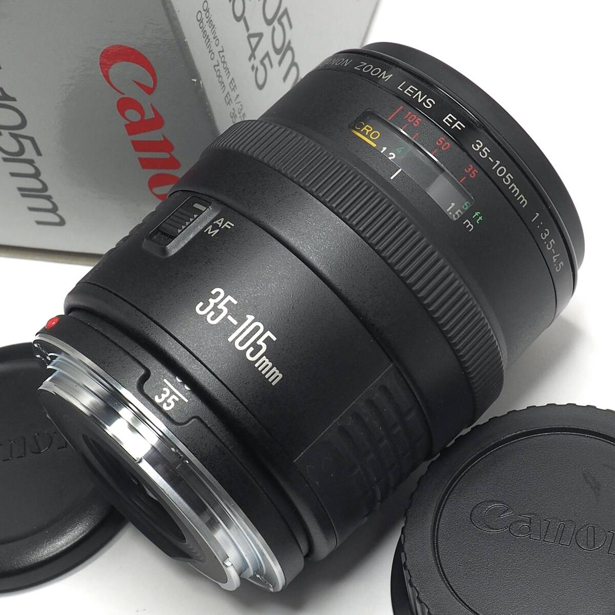 送料490円 Canon EF 35-105mm F3.5-4.5 Zoom Lens キヤノン AF動作確認済 外観超美品 中玉クスミあり 前後キャップ/元箱/保証書あり_画像4