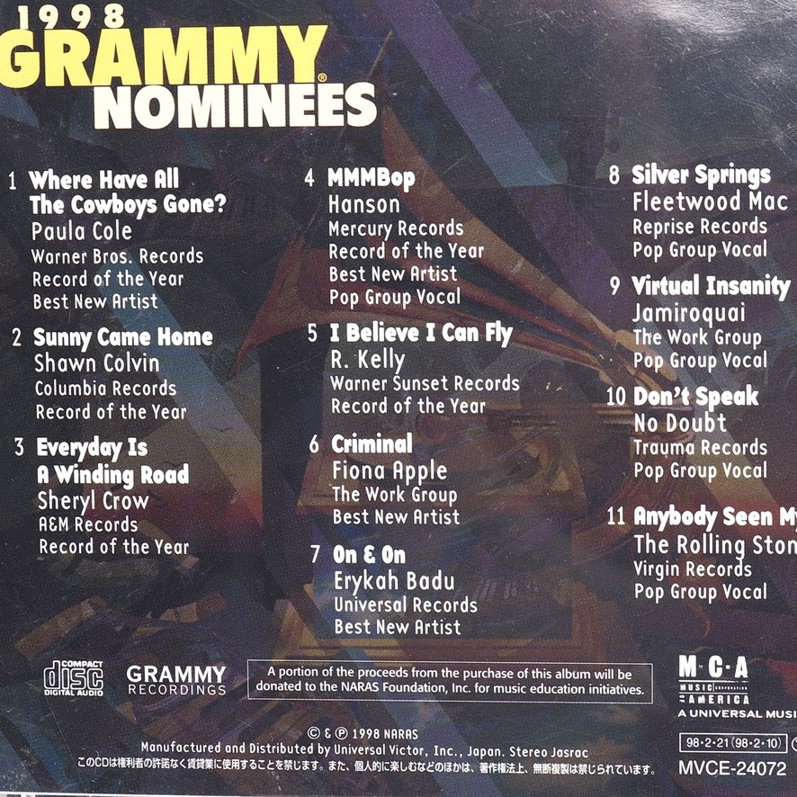 グラミー賞 ノミネート曲集 1998 / 1998 Grammy Nominees 豪華アーティスト＆名曲集結_画像3