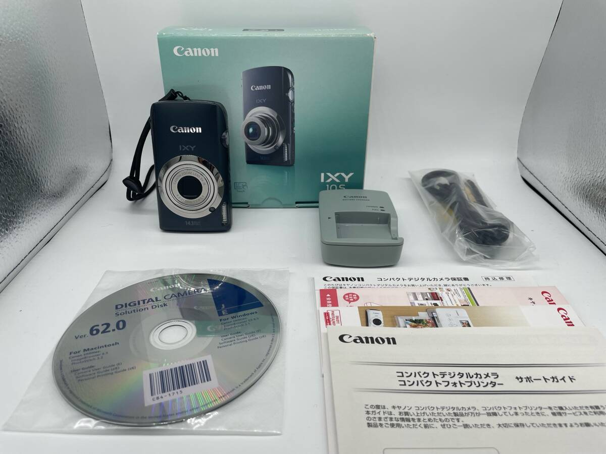N34886 ★動作確認済★ Canon キャノン IXY10S デジカメ 箱・充電器付 1410万画素 コンパクト デジタルカメラ BK