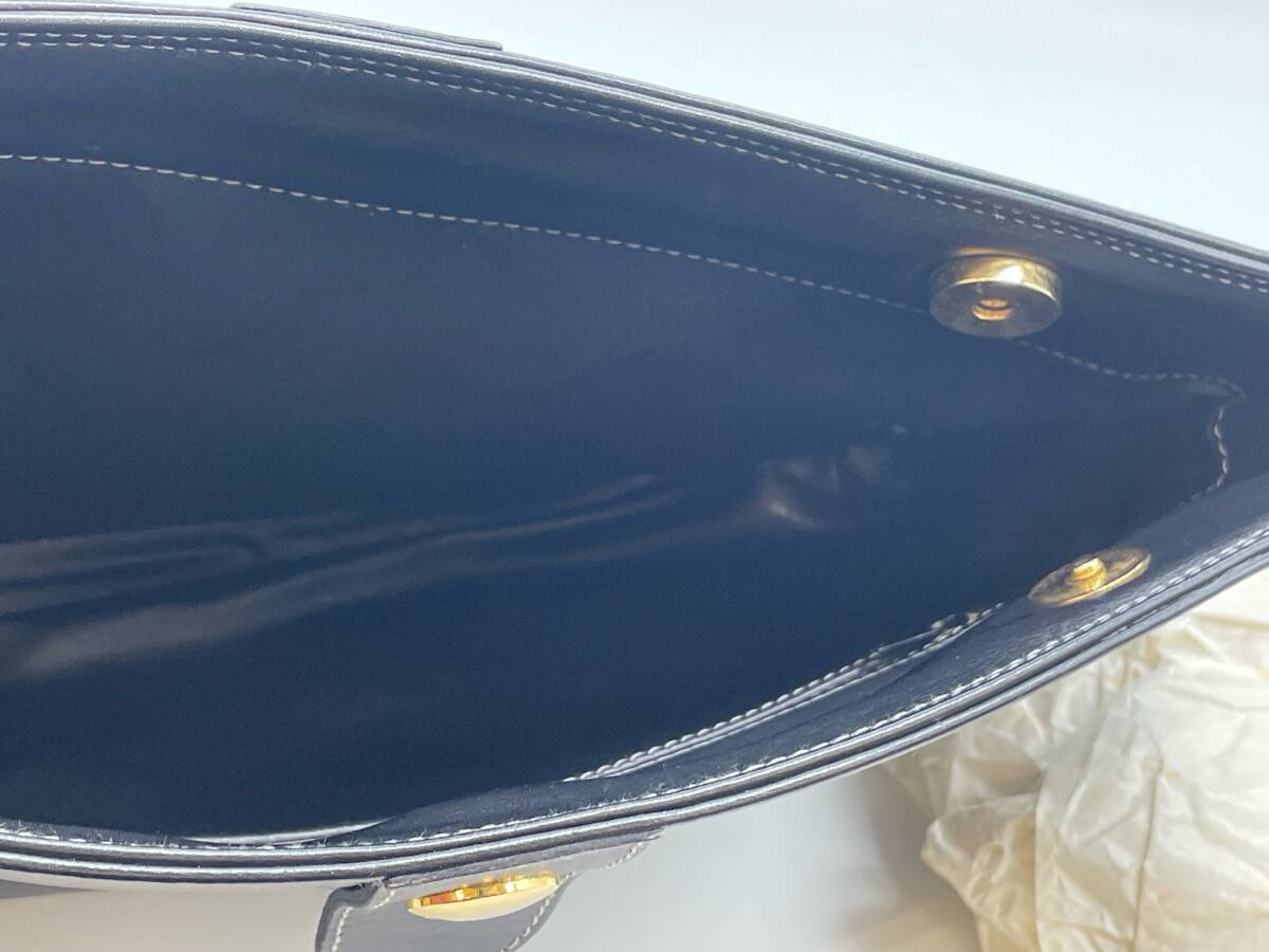 S4065 LANCEL ランセル セカンドバッグ レザー ブラック ゴールド金具 LANCEL PARIS クラッチバッグ 革製品 メンズ バッグ_画像5