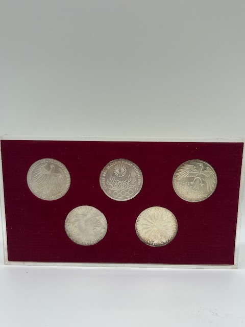 K70■ 1972年 ドイツ ミュンヘン オリンピック記念 銀貨 10マルク 5枚セット 計77.8g 外国コイン シルバー 五輪 記念硬貨 外貨 ■_画像2