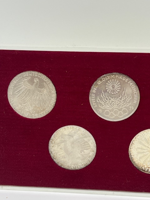 K70■ 1972年 ドイツ ミュンヘン オリンピック記念 銀貨 10マルク 5枚セット 計77.8g 外国コイン シルバー 五輪 記念硬貨 外貨 ■_画像3